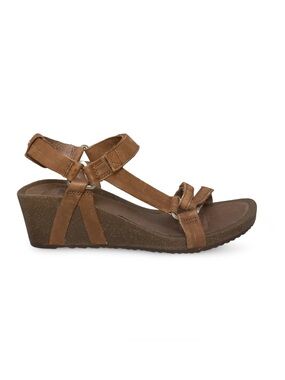 Teva Leather Ysidoro Wedge Sandals size 7.5 Universal Brown